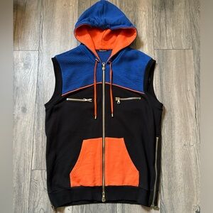 Balmain colorblocked hoodie vest. Used, excellent condition. Size XL. AUTHENTIC